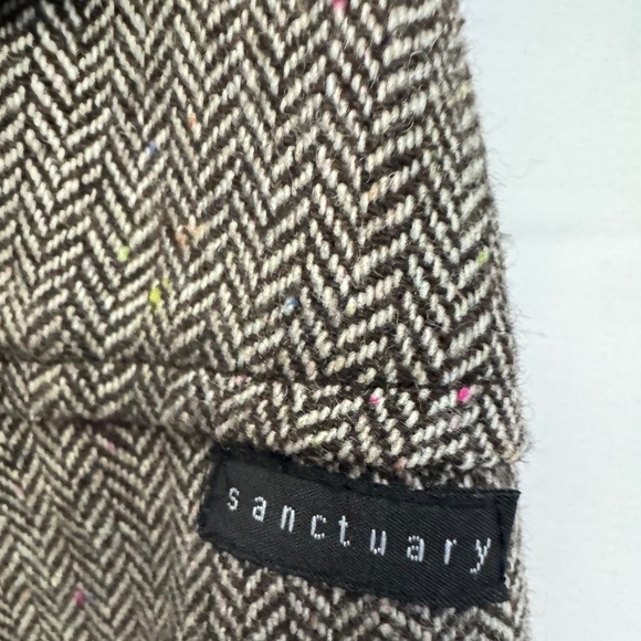 Revolve Sanctuary Herringbone Wool Blend Pants Brown - Picture 6 of 9